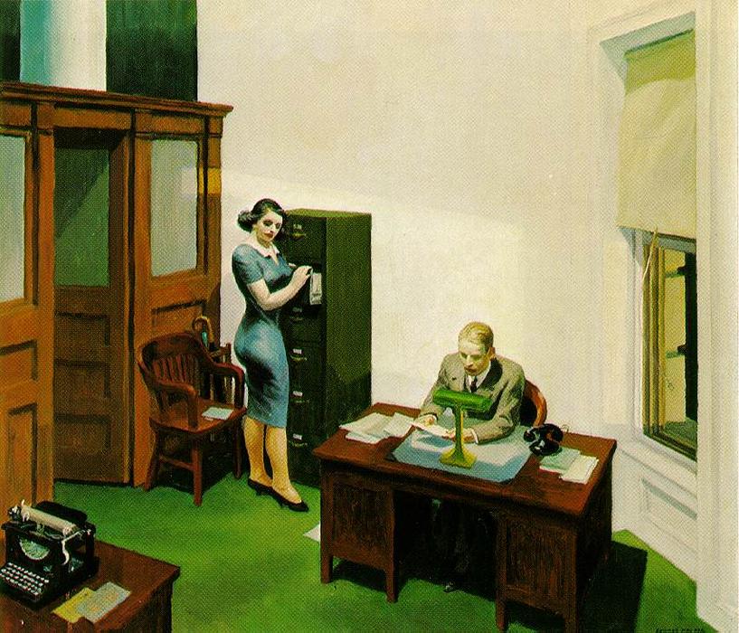 Edward Hopper. Oficina en la noche, 1940. Walker Art Center
