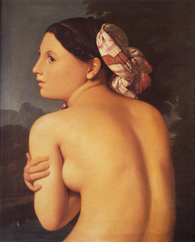 Pintores del Romanticismo. Ingres. Bañista (desnudo femenino), 1807. Fragmento