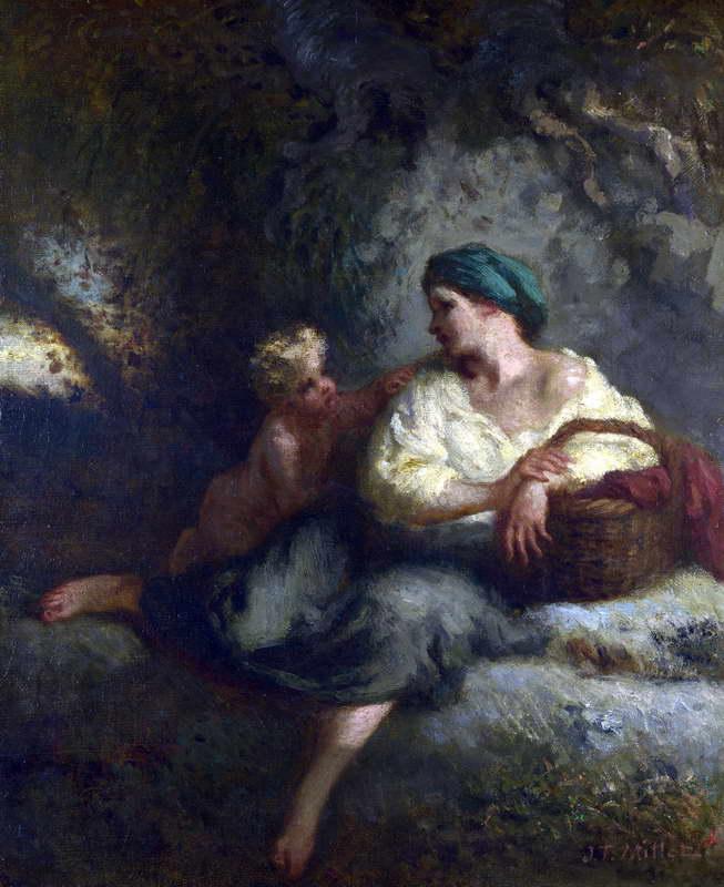 Millet. El susurro (Mujer y niño en un paisaje), 1846-1847. National Gallery, Londres