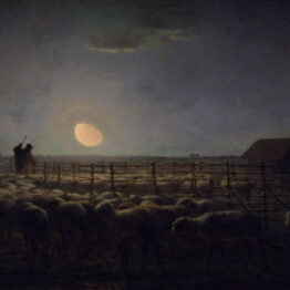 Millet. Rebaño, claro de luna, 1856