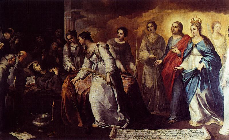 Murillo. Muerte de santa Clara, hacia 1645. Gemäldegalerie, Dresde