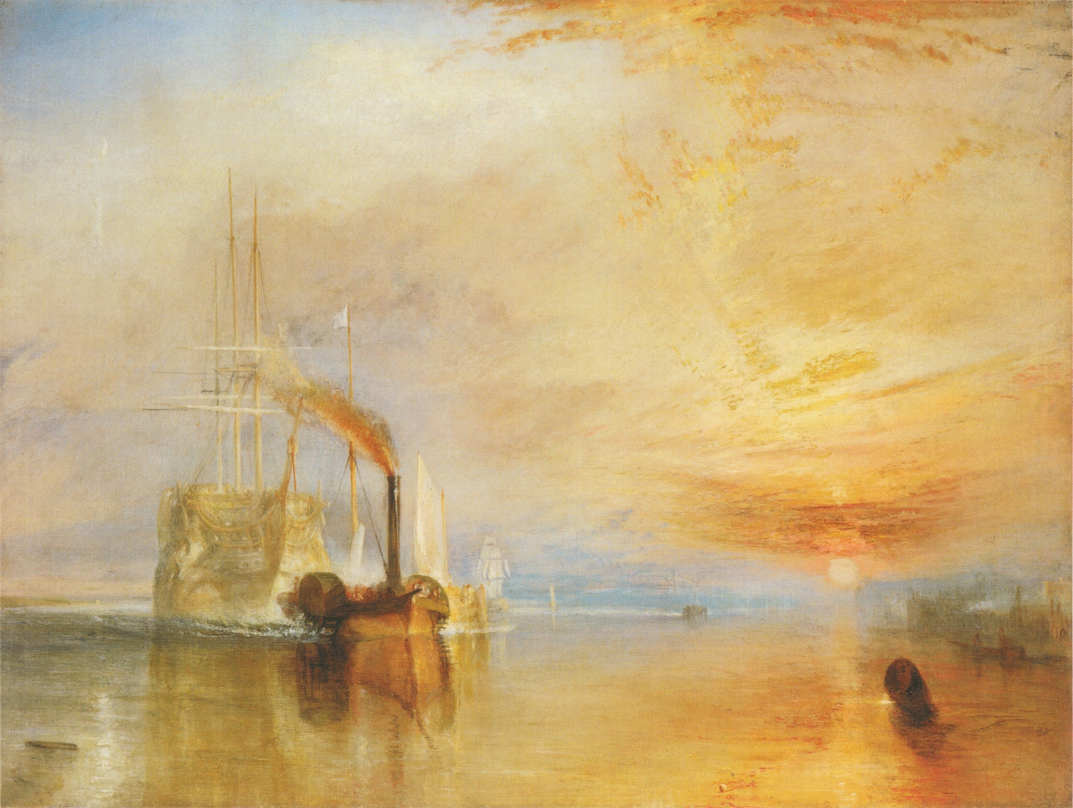 J.M.W. Turner. El Fighting Temeraire remolcado a su último destino para ser desguazado, 1838. National Gallery, Londres