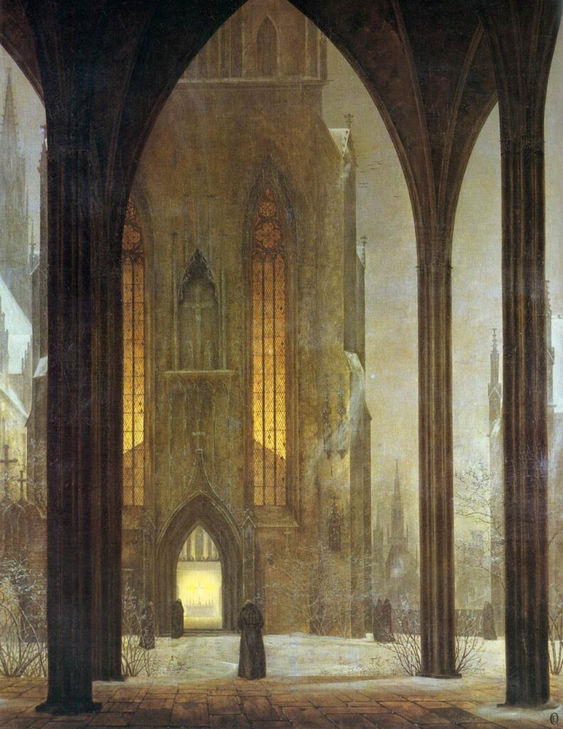 Ernst Ferdinand Oehme. La Catedral en invierno, 1821. Galerie Neue Meister
