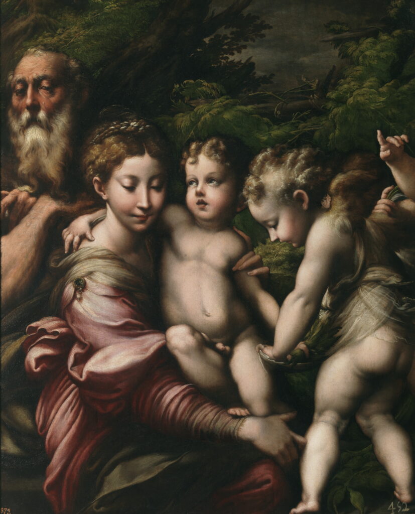 Parmigianino. La Sagrada Familia con ángeles, hacia 1524. Museo Nacional del Prado