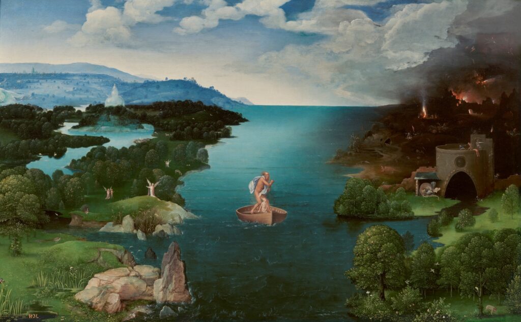 Joachim Patinir. El paso de la laguna Estigia, hacia 1520. Museo del Prado, Madrid