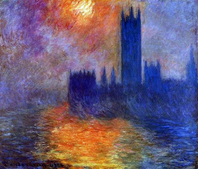 Claudio Monet.  Parlamento di Londra (Westminster Bridge), 1904