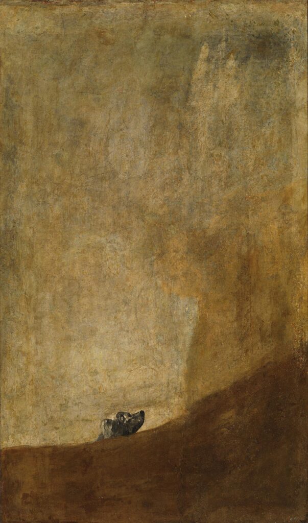 Francisco de Goya. Perro semihundido, 1820-1823. Museo Nacional del Prado