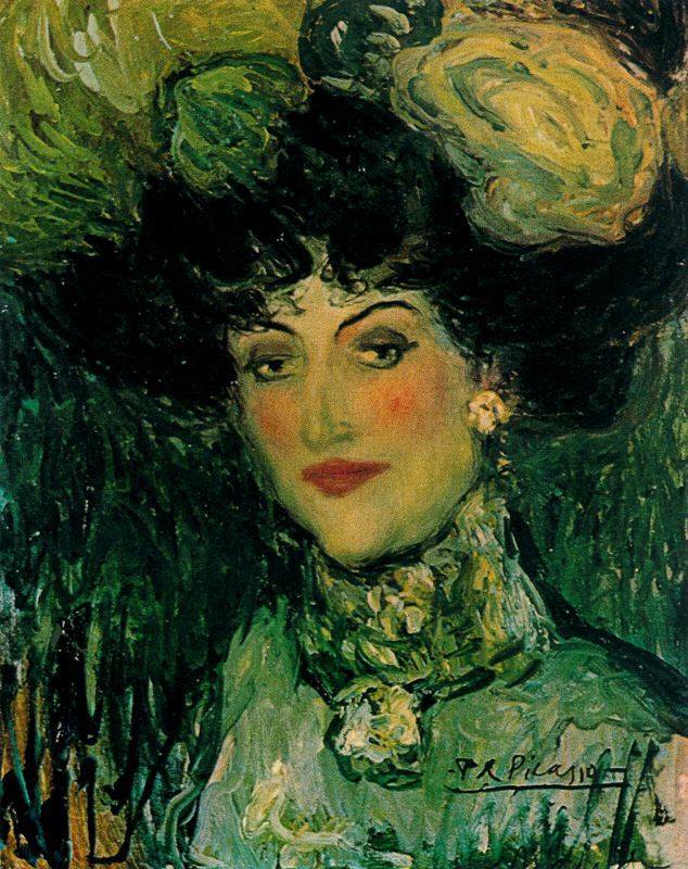 Picasso. Mujer con sombrero de plumas, 1901