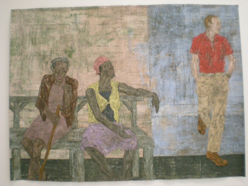 Leon Golub. Dos mujeres negras y un hombre blanco, 1986