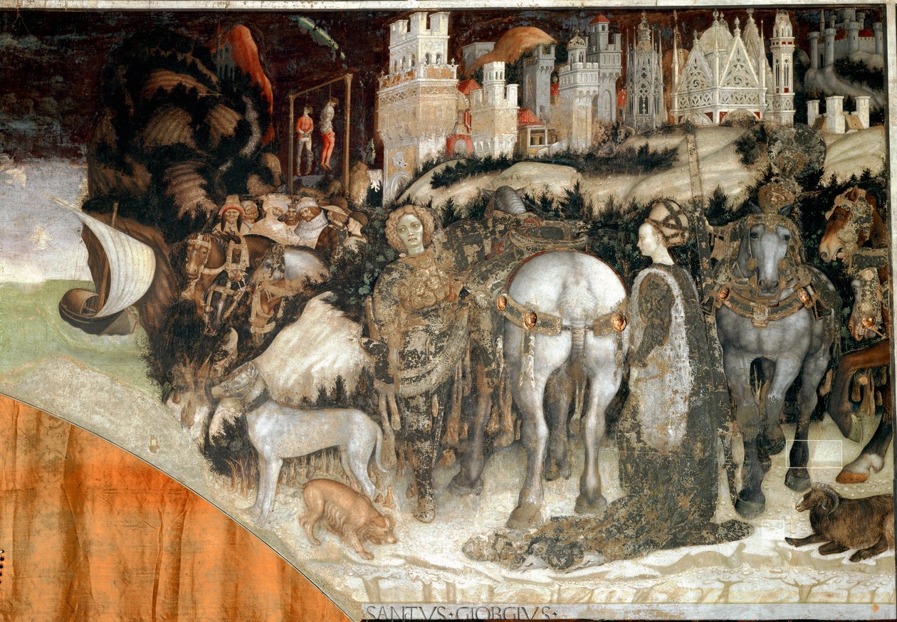 Pisanello. San Jorge y la princesa de Trebisonda. San Anastasia, Verona