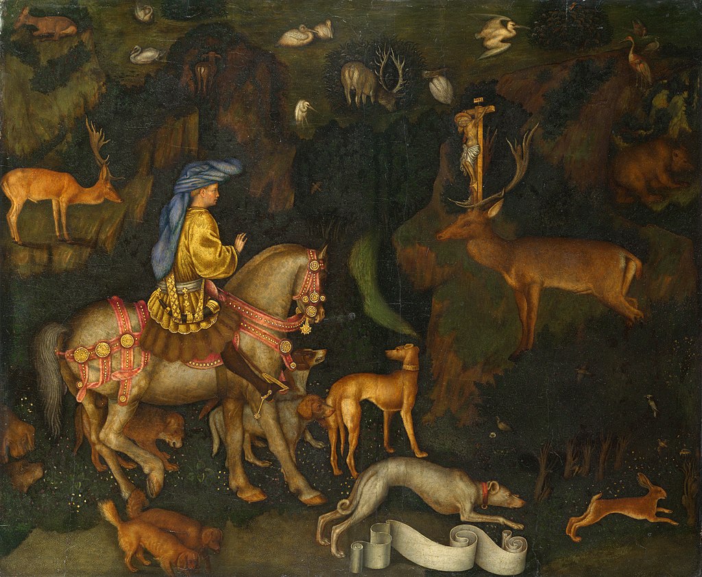 Pisanello. La visión de san Eustaquio, hacia 1435-1440. National Gallery, Londres