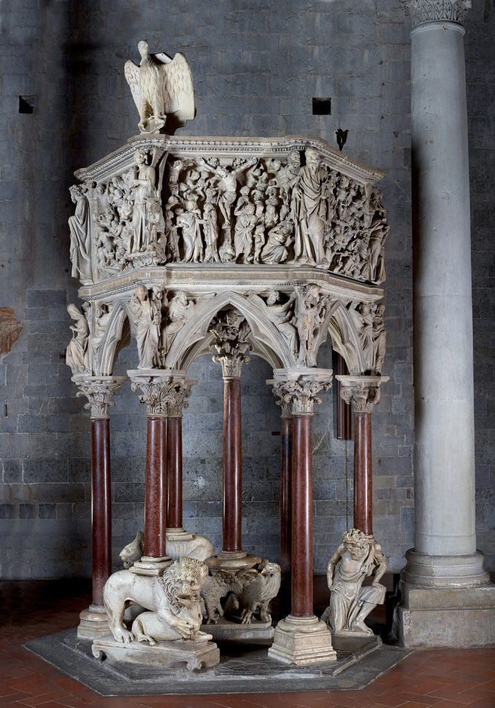Giovanni Pisano. Púlpito de San Andrea en Toscana, Pistoia, 1301