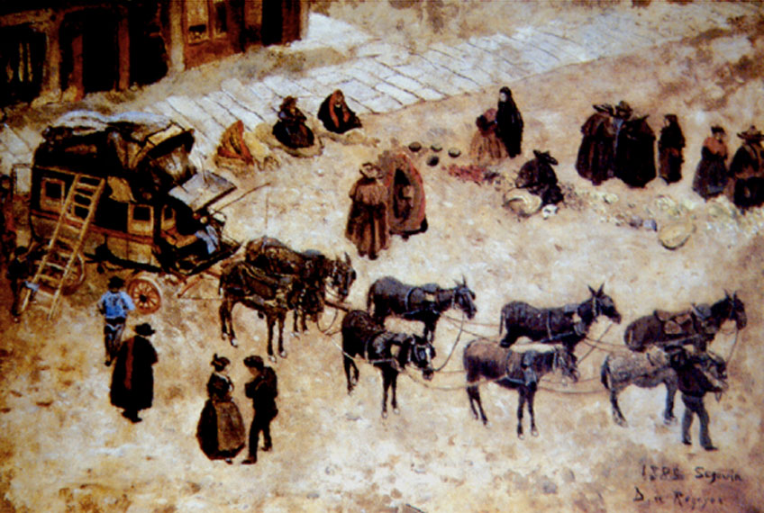 Dario de Regoyos. La diligencia en Segovia, 1882