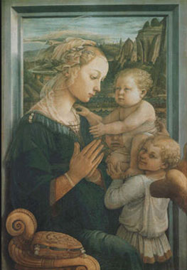 Filippo Lippi. Virgen con el Niño Jesús y dos ángeles, hacia 1465. Uffizi