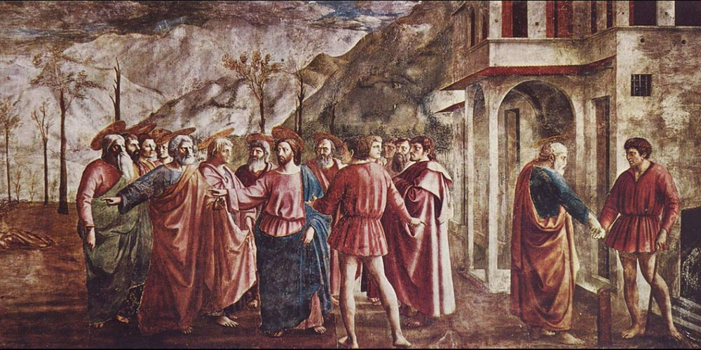 Masaccio. El pago del tributo, 1424-1427. Santa María del Carmen, Florencia