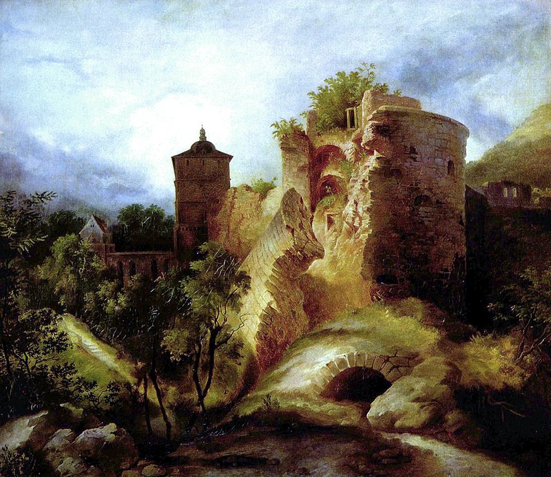 Carl Blechen. La torre en ruinas del castillo de Heidelberg, hacia 1830. 