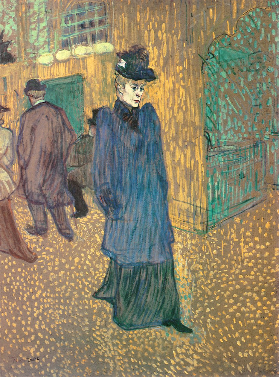 Toulouse-Lautrec. Jane Avril saliendo del Moulin Rouge, 1892. Hartford, Connecticut, Wadsworth Atheneum Museum of Art