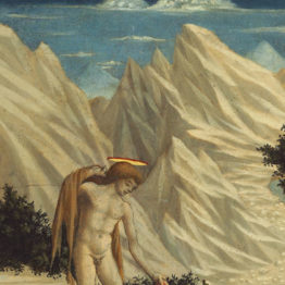 Domenico Veneziano. San Juan Baustista en el desierto. Retablo de Santa Lucía, 1445-1447