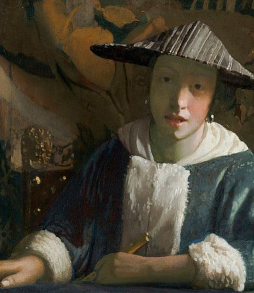 Vermeer. Mujer con flauta, hacia 1666. National Gallery, Londres