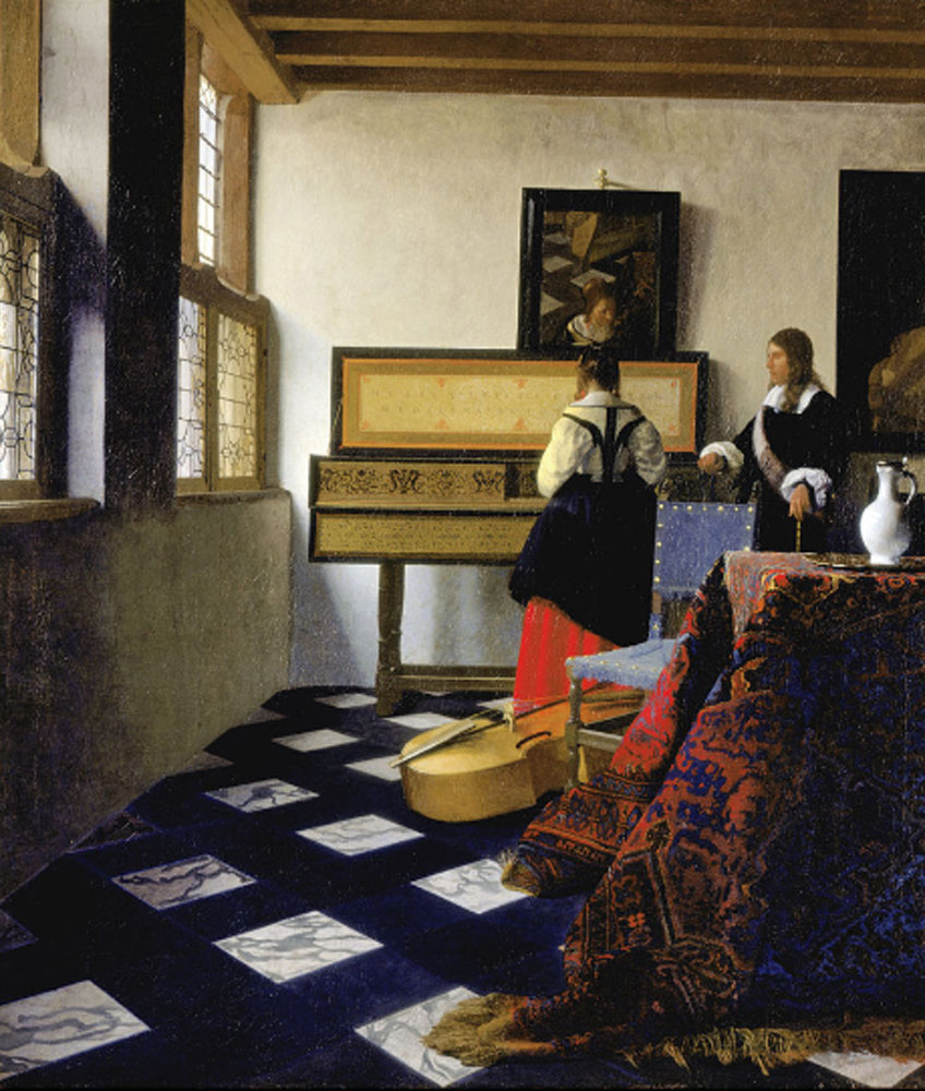 Vermeer. La clase de música, hacia 1660. Buckingham Palace, Londres