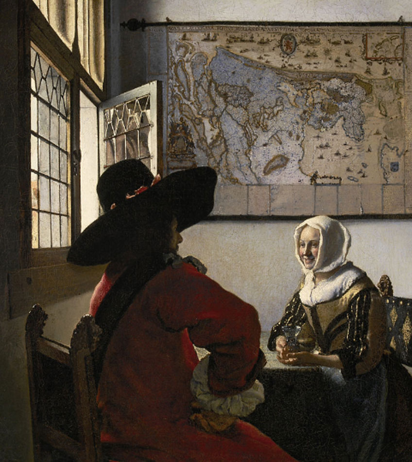 Vermeer. El soldado y la muchacha sonriendo, hacia 1658. Frick Collection, Nueva York