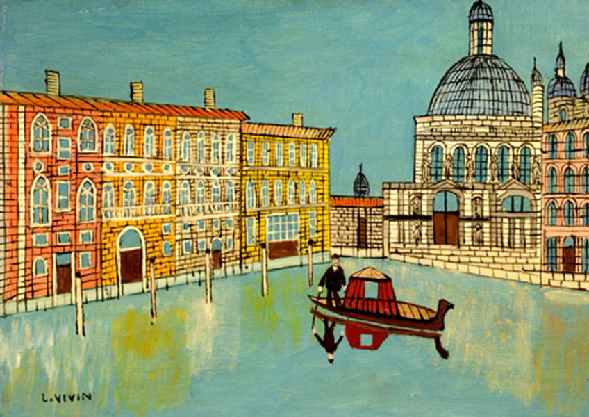 Louis Vivin. Venecia: Vista de Canal con iglesia. Southampton City Art Gallery