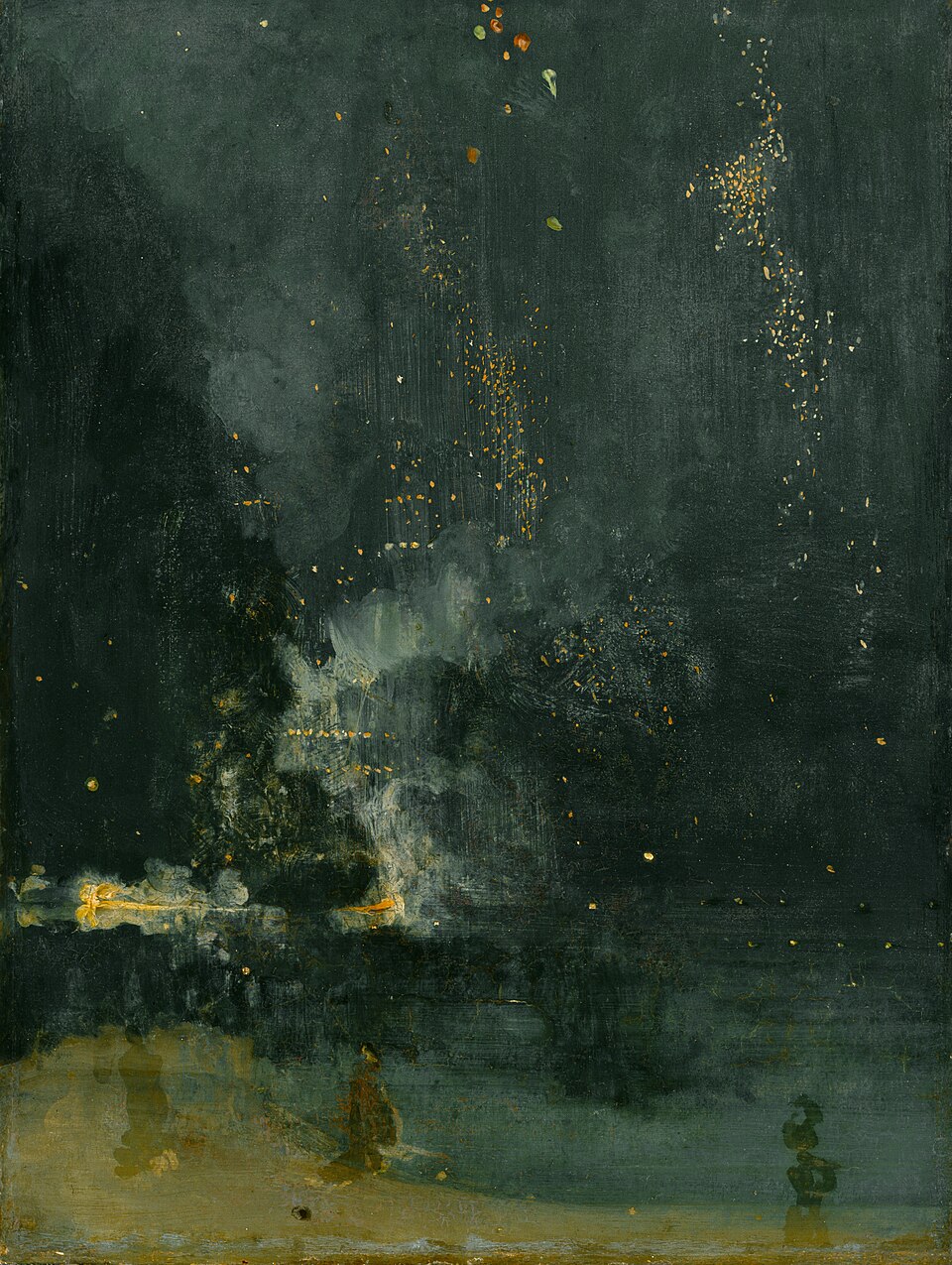 Whistler. Nocturno en negro y oro: el cohete cayendo, 1874. Detroit Institute of Arts