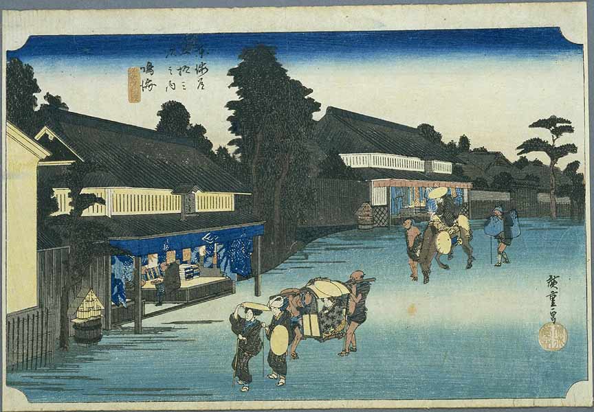Utagawa Hiroshige. Xilografía perteneciente a la serie de Las Cincuenta y Tres Estaciones de Tōkaidō, 1832