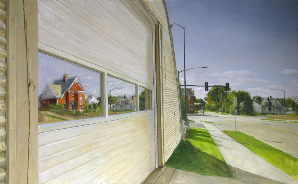 Félix de la Concha. Reflejo de una casa en Dodge Street desde Prairie Du Chien Road, 2009